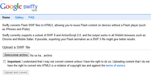 Google-Swiffy