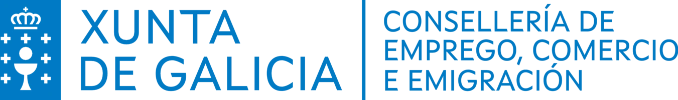 Logotipo Xunta de Galicia. Consellería de Emprego, Comercio e Emigración
