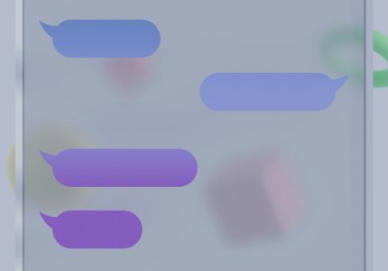 Globos de chat en una pantalla, como una conversación con un asistente de IA
